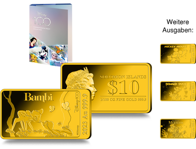 Starte mit „Bambi“ in die neue DISNEY™-Goldbarren-Jubiläumsedition!